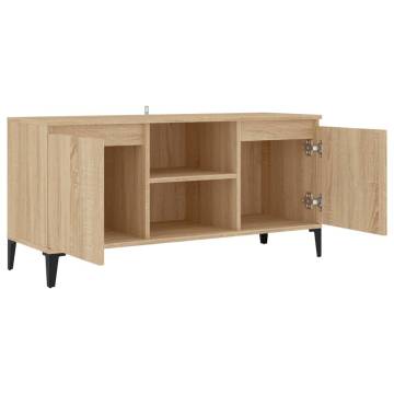 TV Cabinet with Metal Legs Sonoma Oak 103.5x35x50 cm