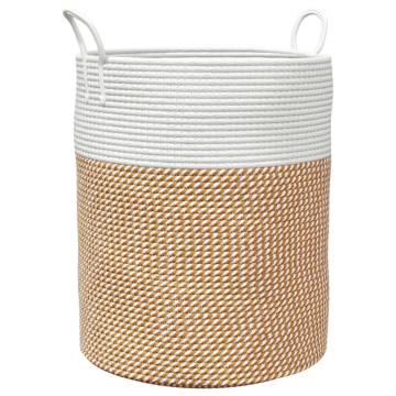 Storage Basket Brown and White Ø38x46 cm Cotton