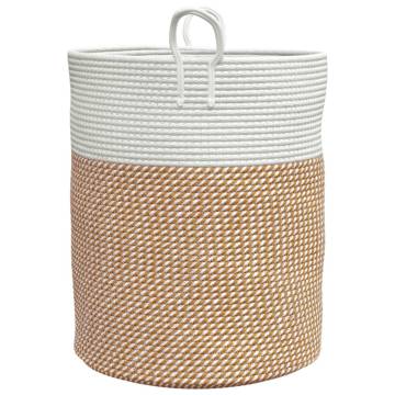 Storage Basket Brown and White Ø38x46 cm Cotton