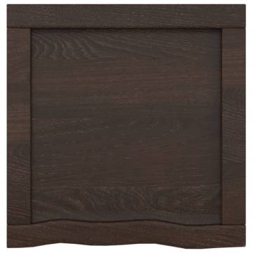 Bathroom Countertop Dark Brown 40x40x(2-4) cm Treated Solid Wood