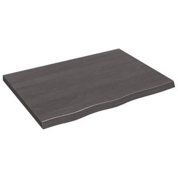 Bathroom Countertop Dark Brown 80x60x(2-4) cm Treated Solid Wood