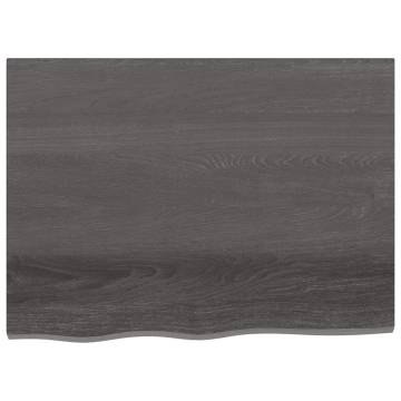 Bathroom Countertop Dark Brown 80x60x(2-4) cm Treated Solid Wood