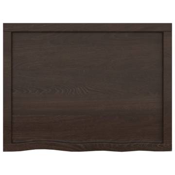 Bathroom Countertop Dark Brown 80x60x(2-4) cm Treated Solid Wood