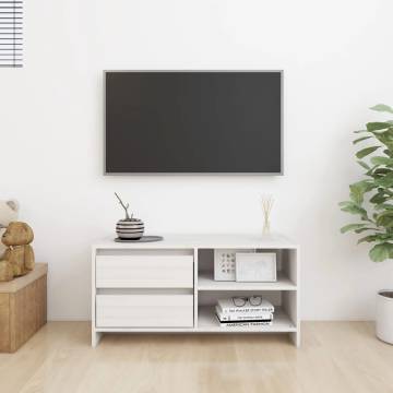 TV Cabinet White 80x31x39 cm Solid Pinewood