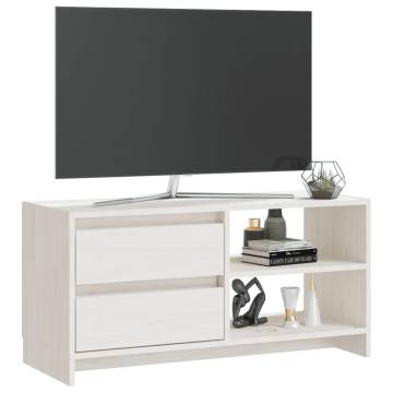 TV Cabinet White 80x31x39 cm Solid Pinewood