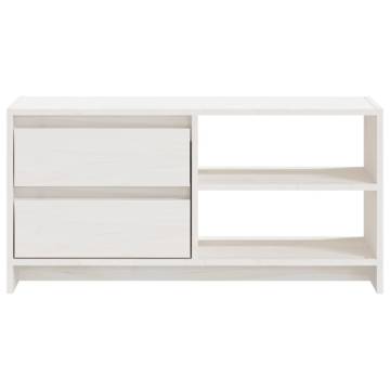 TV Cabinet White 80x31x39 cm Solid Pinewood