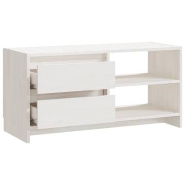 TV Cabinet White 80x31x39 cm Solid Pinewood