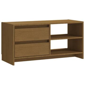 TV Cabinet Honey Brown 80x31x39 cm Solid Pinewood