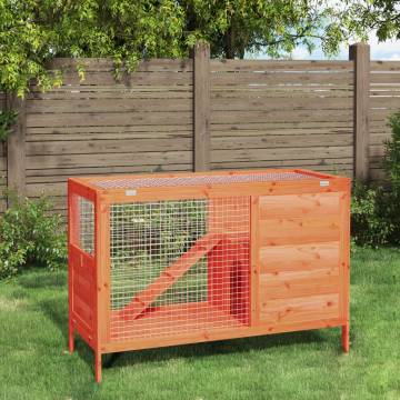 Rabbit Hutch Brown 103x44x69.5 cm Solid Wood Pine