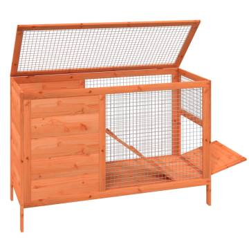 Rabbit Hutch Brown 103x44x69.5 cm Solid Wood Pine