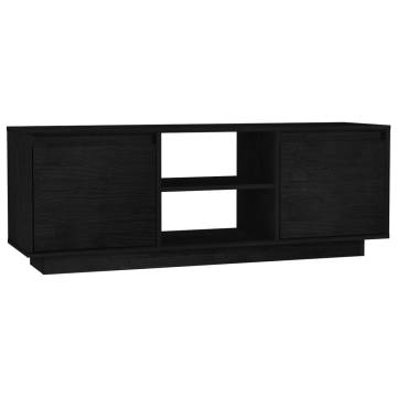 TV Cabinet Black 110x30x40 cm Solid Pinewood