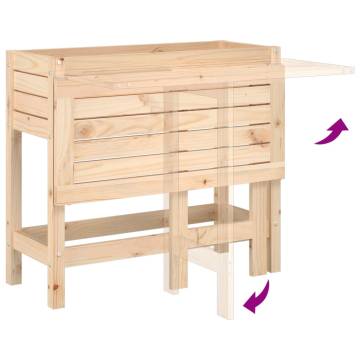 Garden Planter with Folding Tabletop Solid Wood Pine