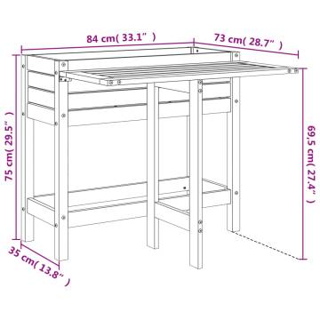 Garden Planter with Folding Tabletop Solid Wood Pine