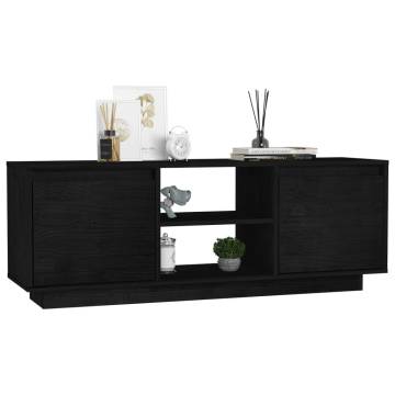 TV Cabinet Black 110x30x40 cm Solid Pinewood