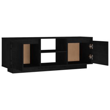 TV Cabinet Black 110x30x40 cm Solid Pinewood