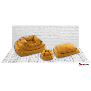 FLAMINGO Dog Bed with Zipper Ziva Hexagonal 60x20 cm Ochre