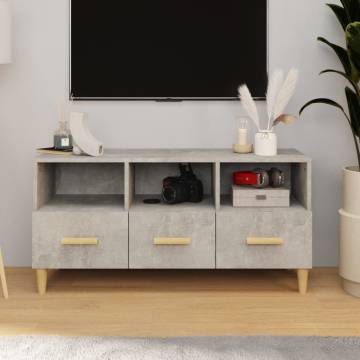 TV Cabinet Concrete Grey 102x36x50 cm Engineered Wood