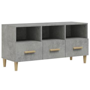 TV Cabinet Concrete Grey 102x36x50 cm Engineered Wood