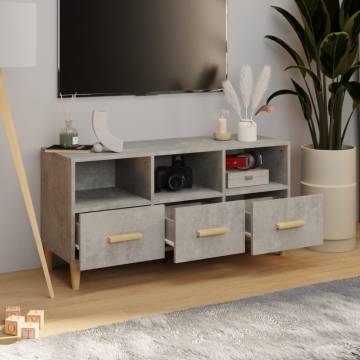 TV Cabinet Concrete Grey 102x36x50 cm Engineered Wood