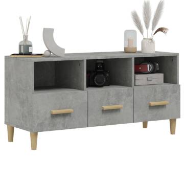 TV Cabinet Concrete Grey 102x36x50 cm Engineered Wood