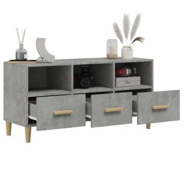 TV Cabinet Concrete Grey 102x36x50 cm Engineered Wood