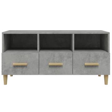 TV Cabinet Concrete Grey 102x36x50 cm Engineered Wood