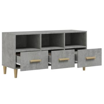 TV Cabinet Concrete Grey 102x36x50 cm Engineered Wood