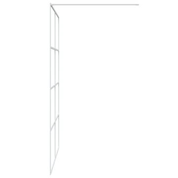 Walk-in Shower Wall White 140x195 cm Clear ESG Glass