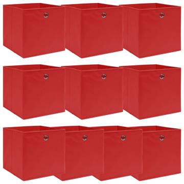 Storage Boxes 10 pcs Red 32x32x32 cm Fabric