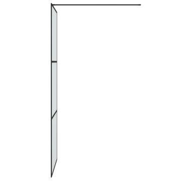 Walk-in Shower Wall Black 80x195 cm Frosted ESG Glass