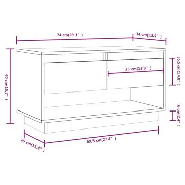 TV Cabinet Black 74x34x40 cm Solid Wood Pine