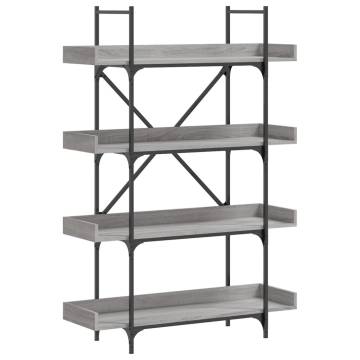 Bookcase 4-Tier Grey Sonoma 100x33x145.5 cm Engineered Wood