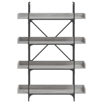 Bookcase 4-Tier Grey Sonoma 100x33x145.5 cm Engineered Wood