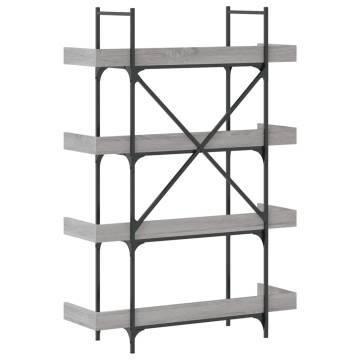 Bookcase 4-Tier Grey Sonoma 100x33x145.5 cm Engineered Wood