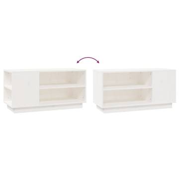 TV Cabinet White 80x35x40.5 cm Solid Wood Pine