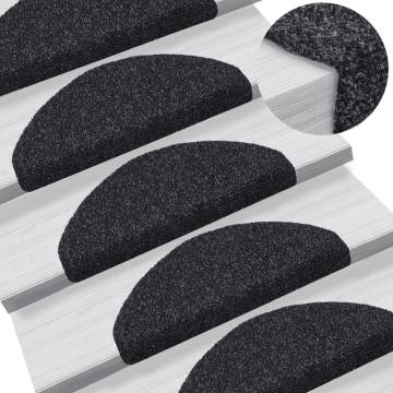 Self-adhesive Stair Mats 10 pcs Black 65x21x4 cm Needle Punch