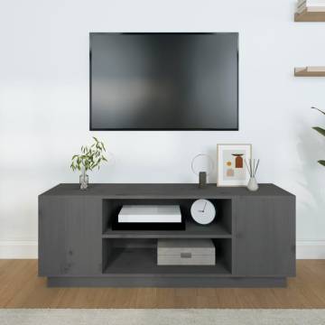 TV Cabinet Grey 110x35x40.5 cm Solid Wood Pine