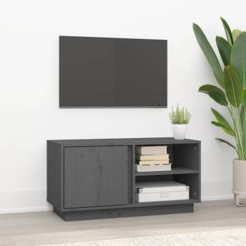 TV Cabinet Grey 80x35x40.5 cm Solid Wood Pine