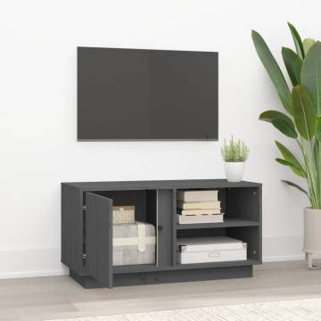 TV Cabinet Grey 80x35x40.5 cm Solid Wood Pine