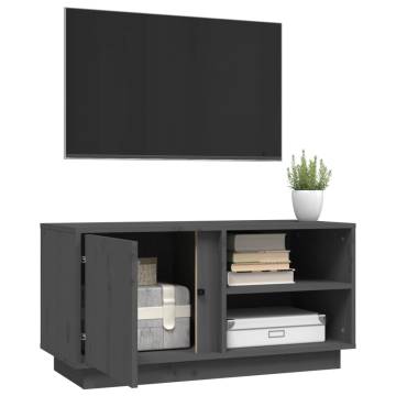 TV Cabinet Grey 80x35x40.5 cm Solid Wood Pine