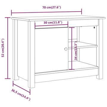 TV Cabinet Honey Brown 70x36.5x52 cm Solid Wood Pine