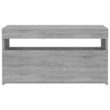 TV Cabinet with LED Lights Grey Sonoma 75x35x40 cm