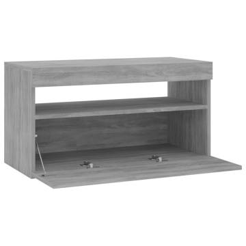 TV Cabinet with LED Lights Grey Sonoma 75x35x40 cm