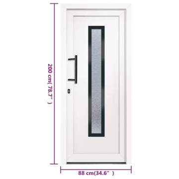 Front Door White 88x200 cm PVC