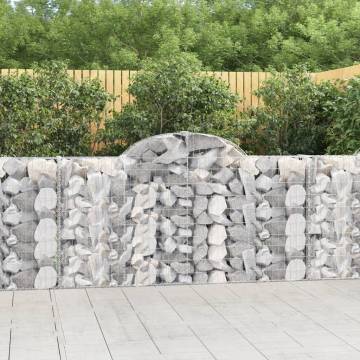 Arched Gabion Baskets 15 pcs 200x30x100/120 cm Galvanised Iron