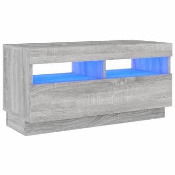 TV Cabinet with LED Lights Grey Sonoma 80x35x40 cm