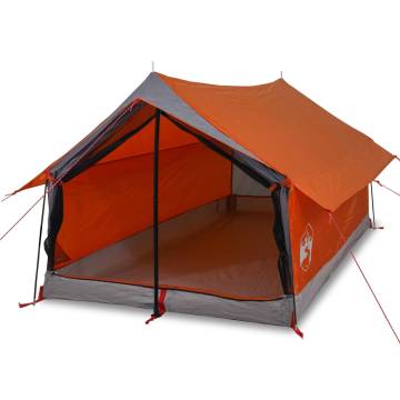 Camping Tent 2-Person Grey and Orange Waterproof