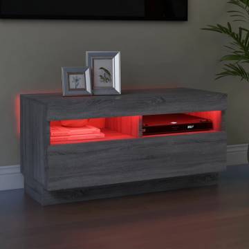 TV Cabinet with LED Lights Grey Sonoma 80x35x40 cm