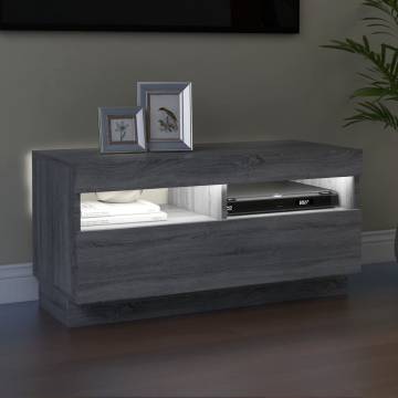 TV Cabinet with LED Lights Grey Sonoma 80x35x40 cm