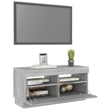 TV Cabinet with LED Lights Grey Sonoma 80x35x40 cm